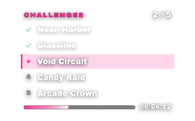 challenges widget, standard look