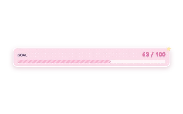 goal-bar widget, pastel-pop look